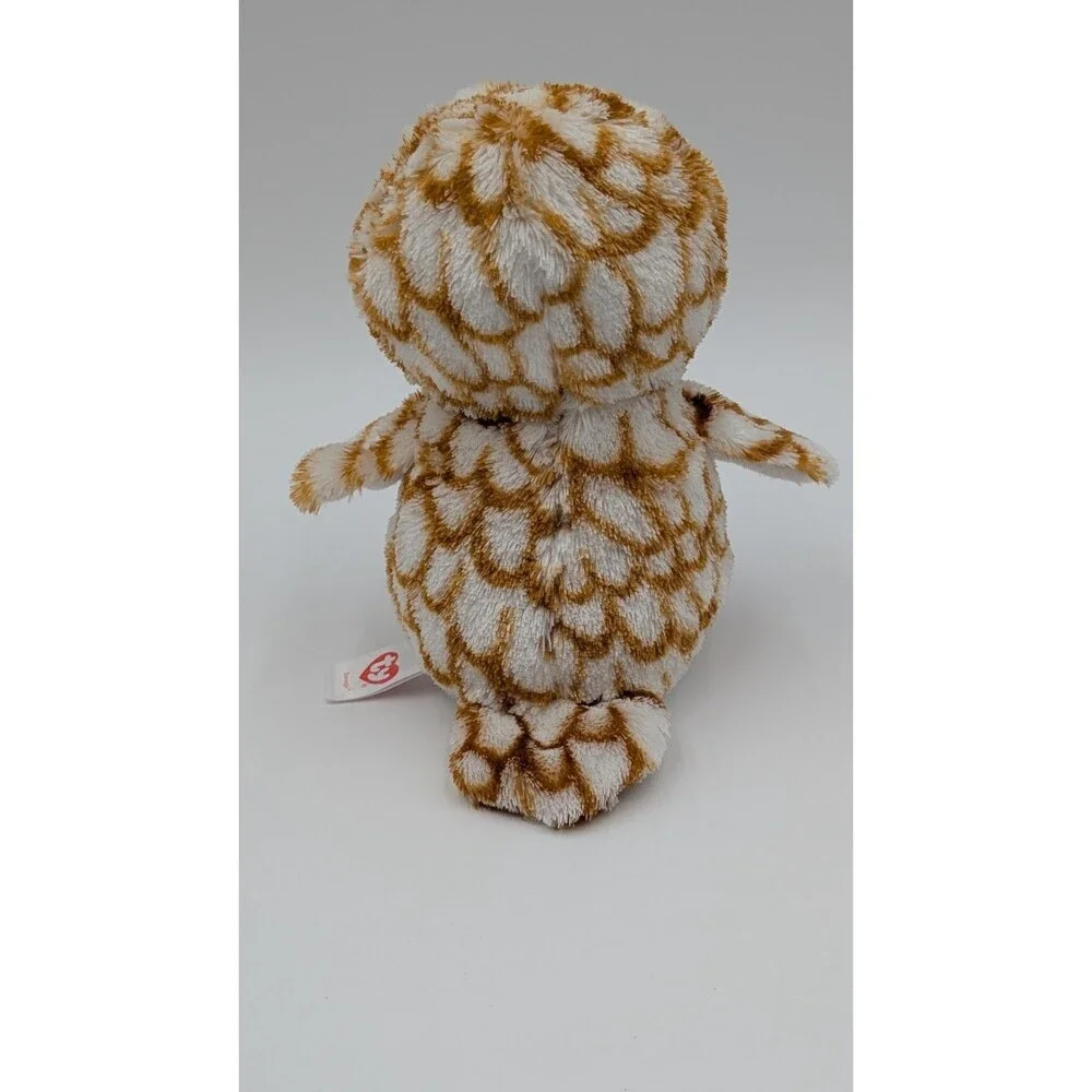 TY Beanie Baby Swoops Gold and White Owl Plush 6